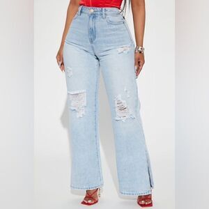 Fashion Nova Just A Crush 90’s Side Slit Jeans